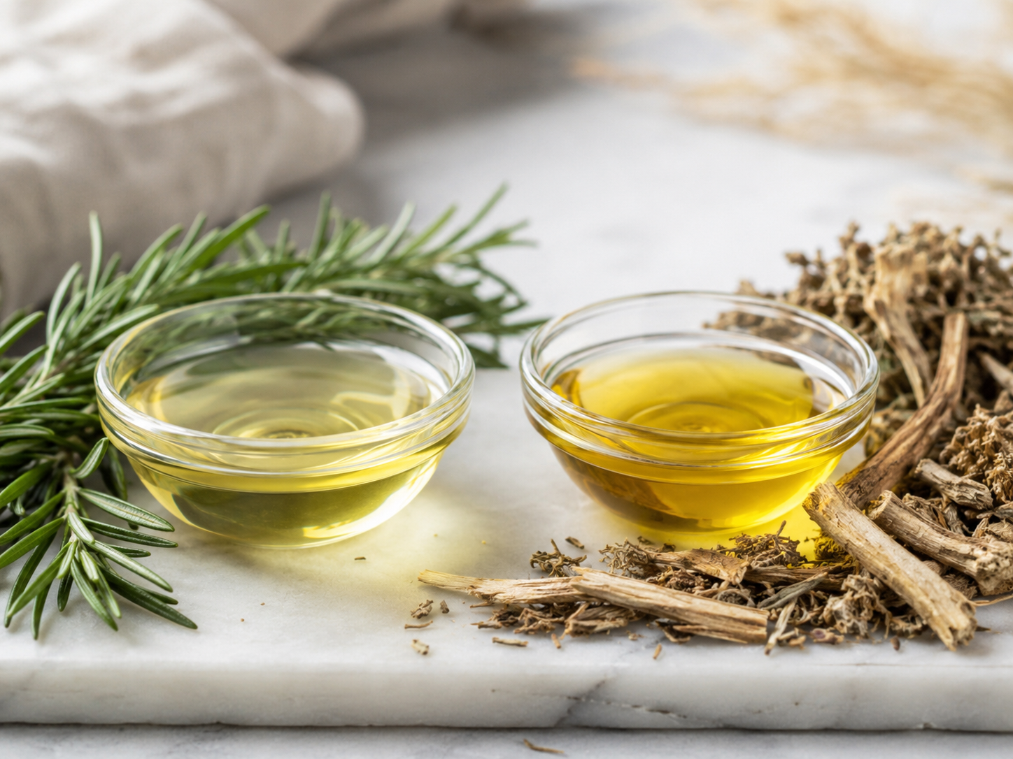 روغن رزماری یا کندش برای مو؟ مقایسه کاربرد و روش مصرف