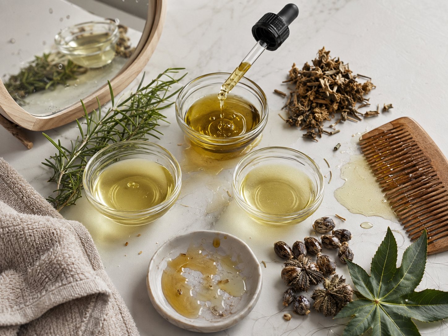 اشتباهات رایج در استفاده از روغن مو؛ رزماری، کندش و کرچک